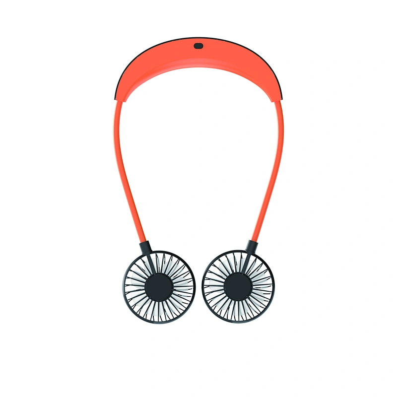 Dual Wind Electric Wireless USB  recharge Hand Free Lazy fan