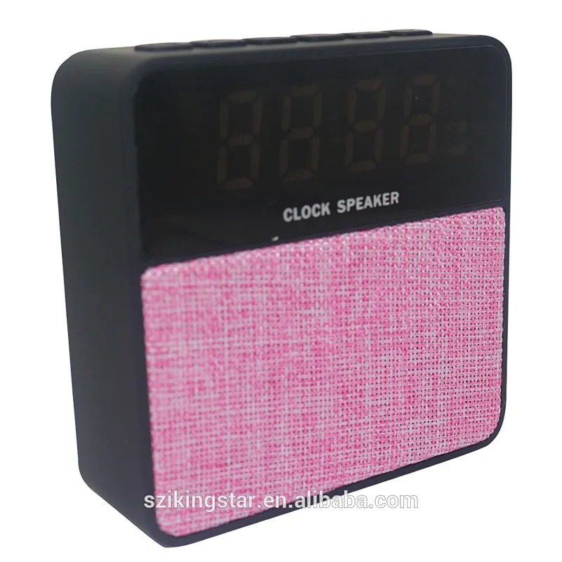 LCD screen amplifier portable stereo wireless fabric clock speaker