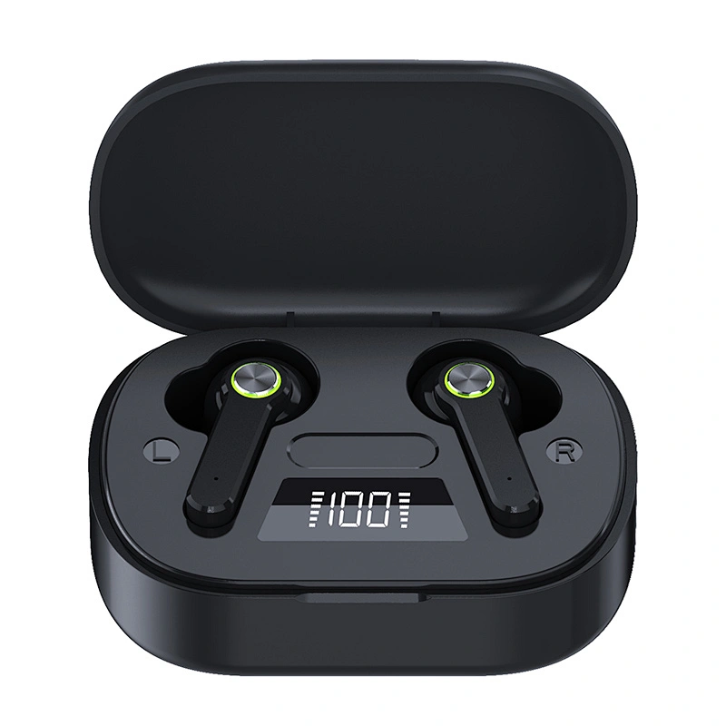 Portable True Wireless Handfree TWS 5.0 Earbuds Bluetooth Headphones Earphone with Mic 2000mAH Charging Case