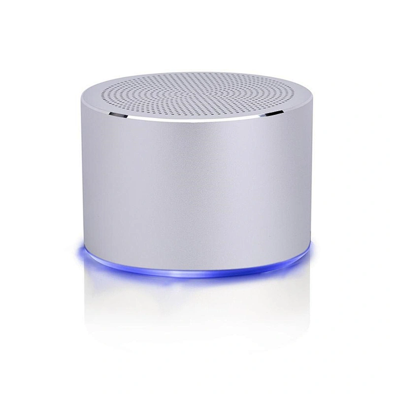 Portable Round Aluminium Wireless BT Led mini Speaker