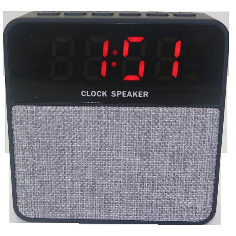 Fabric Mini Wireless Portable Alarm Clock Speaker