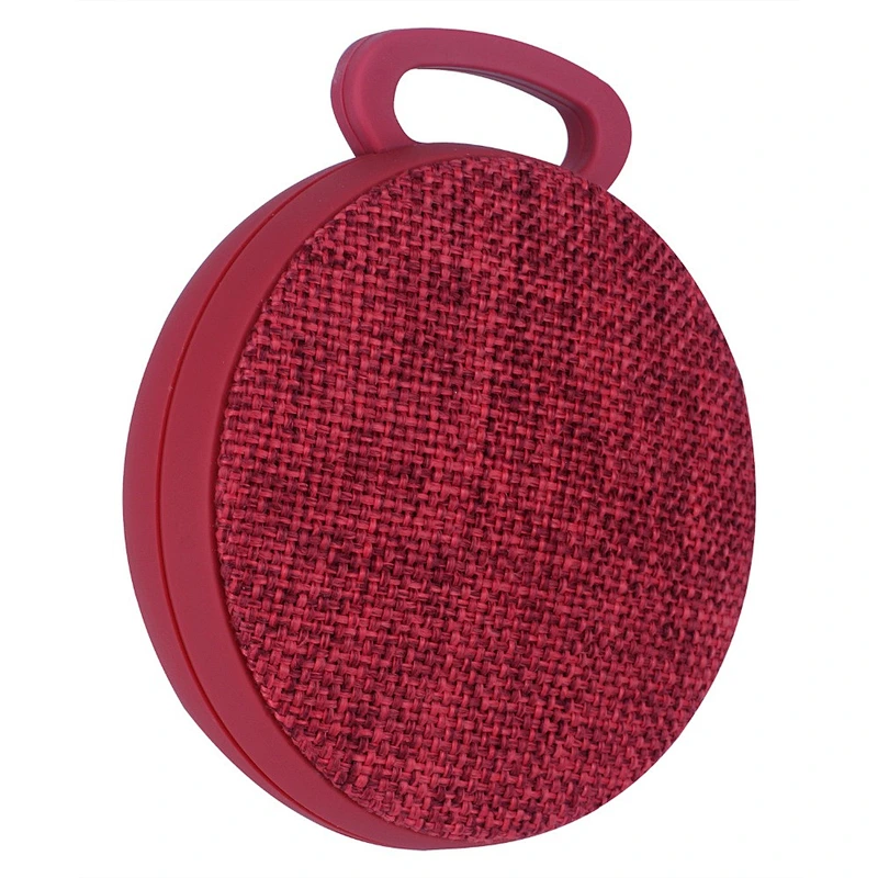 OEM FM handsfree music player subwoofer keychain round fabric speaker wireless