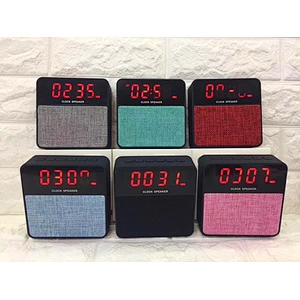 Oem logo Wireless Bluetooth Fabric Mini Alarm Clock Speaker