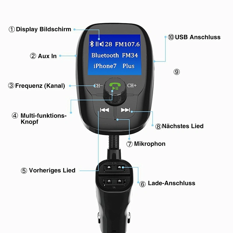 Universal MP3 Player Car Charger with FM Transmitter