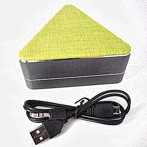Portable Stereo Bluetooth Small Cheap Triangle Fabric Cover Wireless Music Speaker