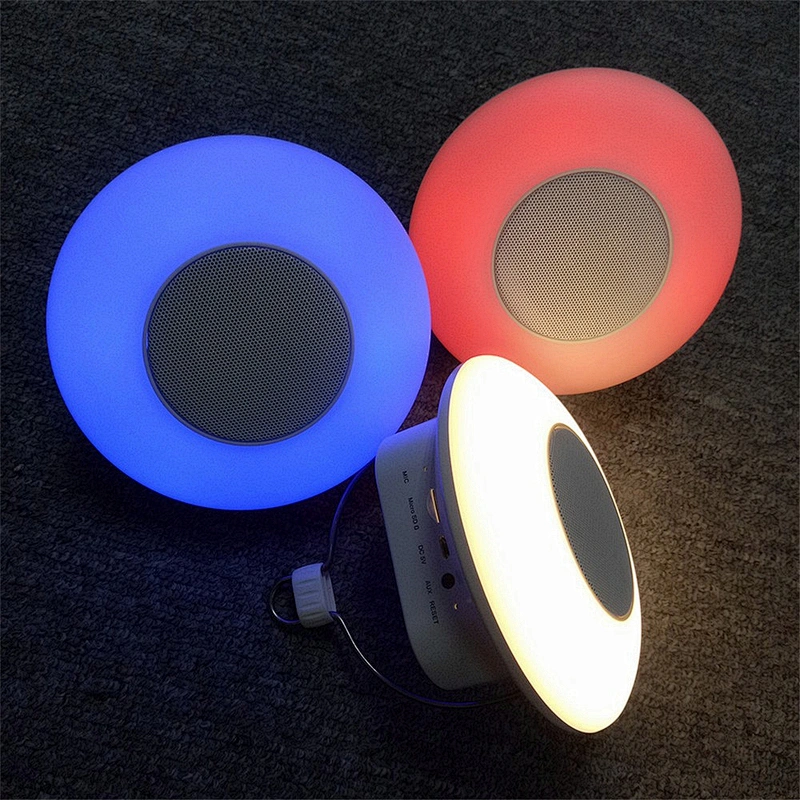 Portable Bluetooth Stereo Music Blue Tooth Emergency Bedroom Kids Mic Mini Warm Night Lamp Led RGB Light Wireless Speaker