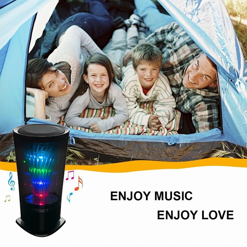 Blue Tooth RGB Colorful Transparent Cylinder Flashing LED Subwoofer Wireless Stereo Speaker