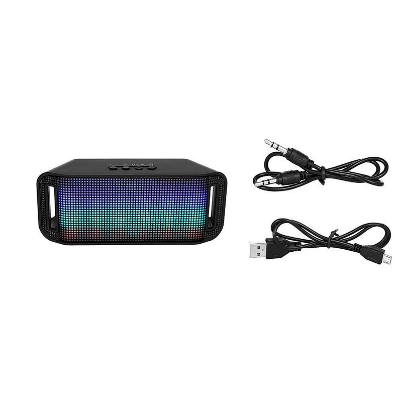 portable home theater karaoke mini waterproof wireless outdoor woofer colorful flashing light led speaker
