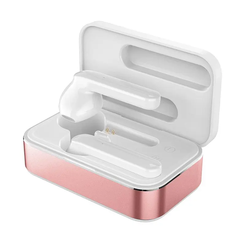 Bluetooth Earphone Stereo Bass TWS Headphone Mini Square Aluminum Wireless Earbuds