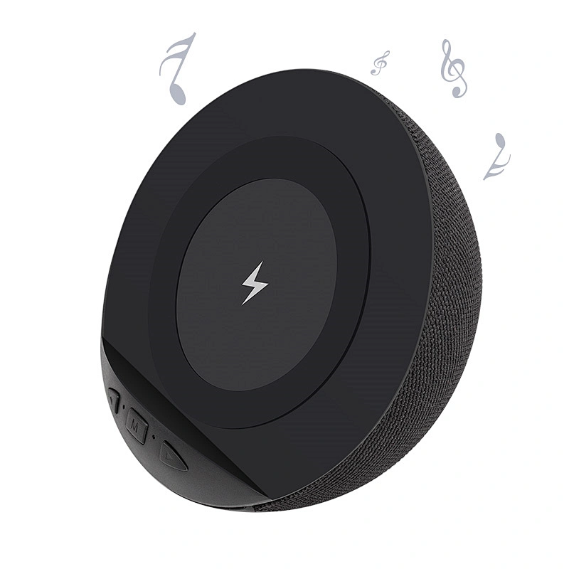3 in 1 Fabric Cover Round Phone Holder Wireless Power Bank Bluetooth Speaker