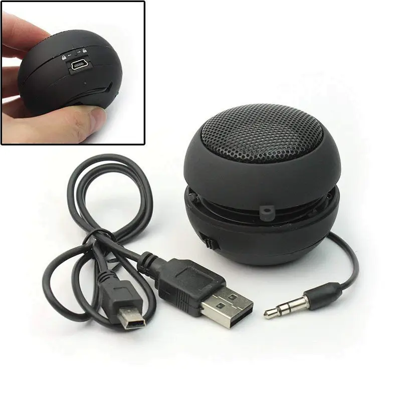 Round Small USB Portable Music Player Vibration Round Spherical Bluetooth BT Foldable Hamburger Mini Wireless Speaker