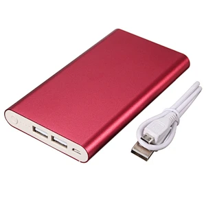 Custom brand 2500mAh dual usb Ultra Slim battery Charger