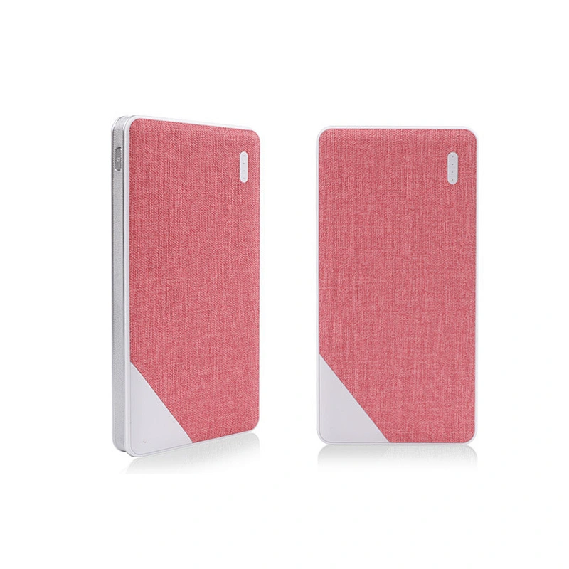 OEM Powerbank Colorful Wireless Power Bank Thin Multicolor Square Powerbank Phone Size Fabric Wireless Charger 8000mah