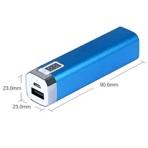 LCD Mini Slim Phone Charger Pocket Portable Small Lipstick Power Bank 2600MAH