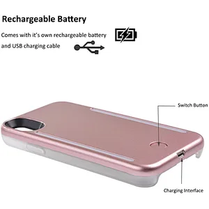KINGSTAR Factory Cell Phone LED Rechargeable Selfie Phone Case For Iphone