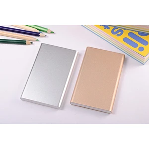 Ultra thin battery charger slim creid card portable charger 4000mah usb Aluminum power bank