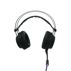 led light flexible over ear stereo microphone headband foldable wireless gaming headsets