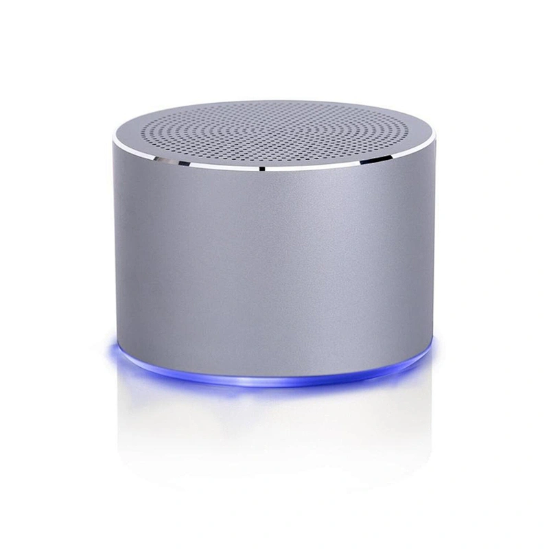 Portable Round Aluminium Wireless BT Led mini Speaker