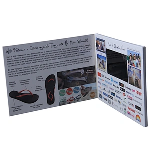 Custom Full Color Printing Recordable LCD Video Display Brochure Card