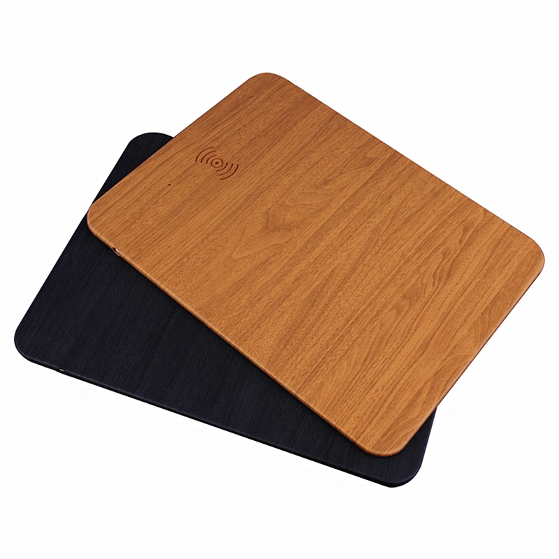ultra thin mini portable qi fast charger pu leather wireless charging mouse pad