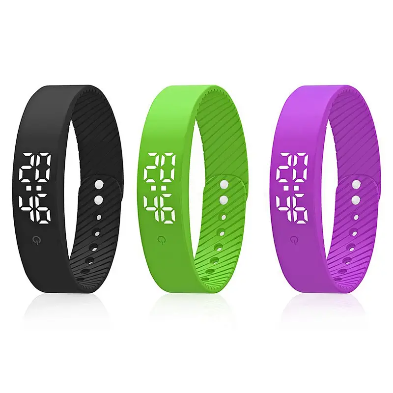 Fitness Silicon Running Step Counter Sports Watch Smart Pedometer Wristband