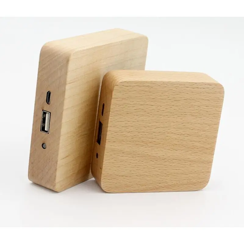 Ultra Thin Emergency Battery Charger Wood Grain Cube 5000mah power bank