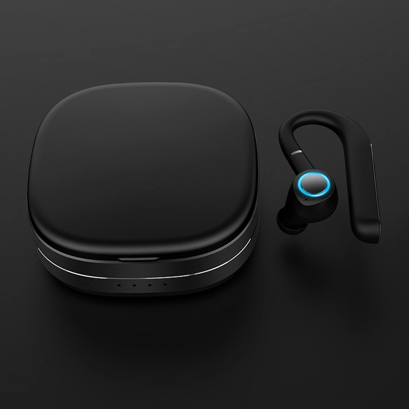 smart touch voice control mini earhook headphones waterproof tws wireless charging case