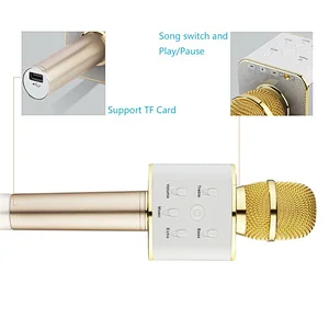 Promotion gifts children toys gifts stereo loudspeaker handheld led light microphone party supplies bluetooth karaoke speaker