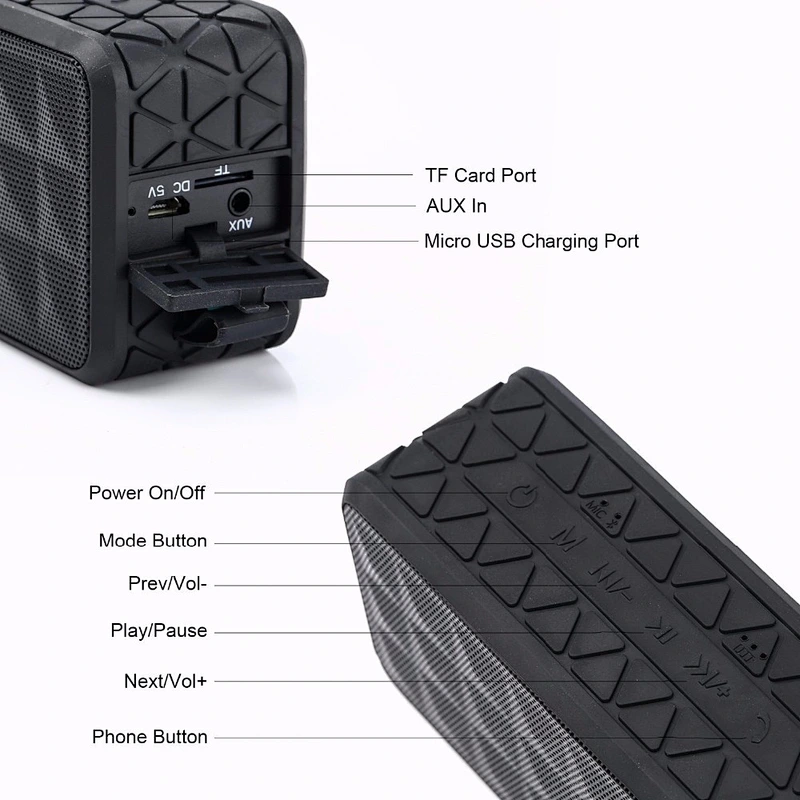 Portable 5W IPX7 Outdoor Handsfree Waterproof Wireless Speaker