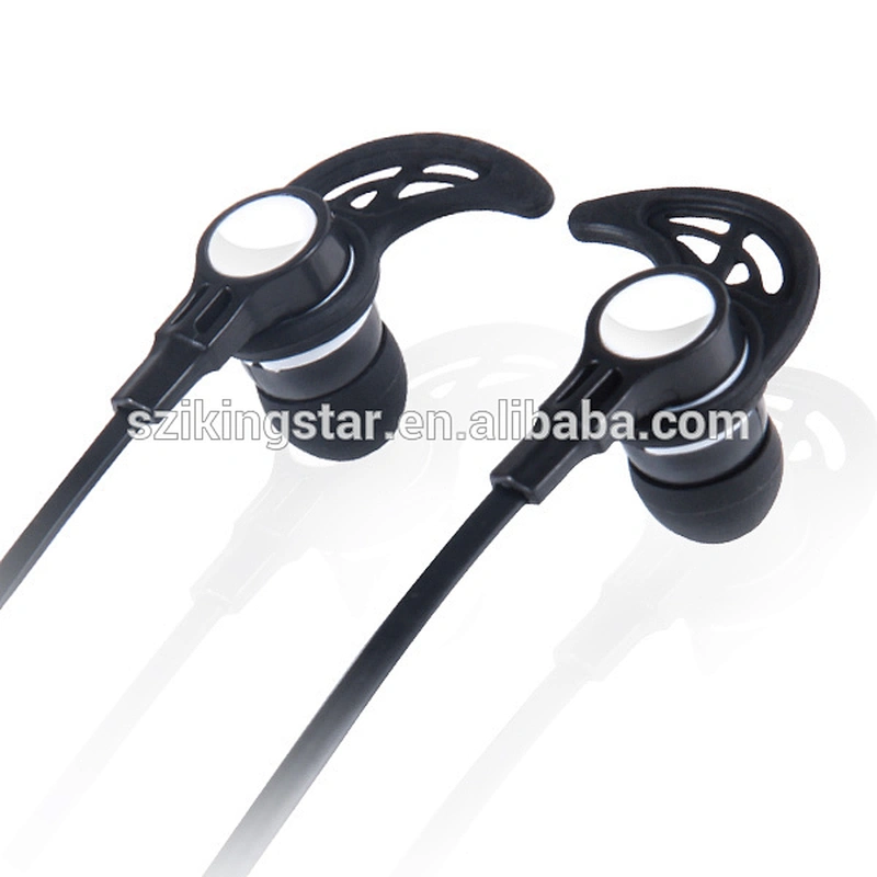 EVA case smart phone earphone with mic neckband in ear earhook wireless bt sport headphone