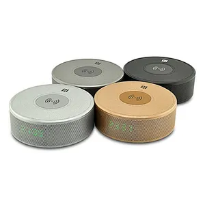 Lcd time display round smart wireless speaker