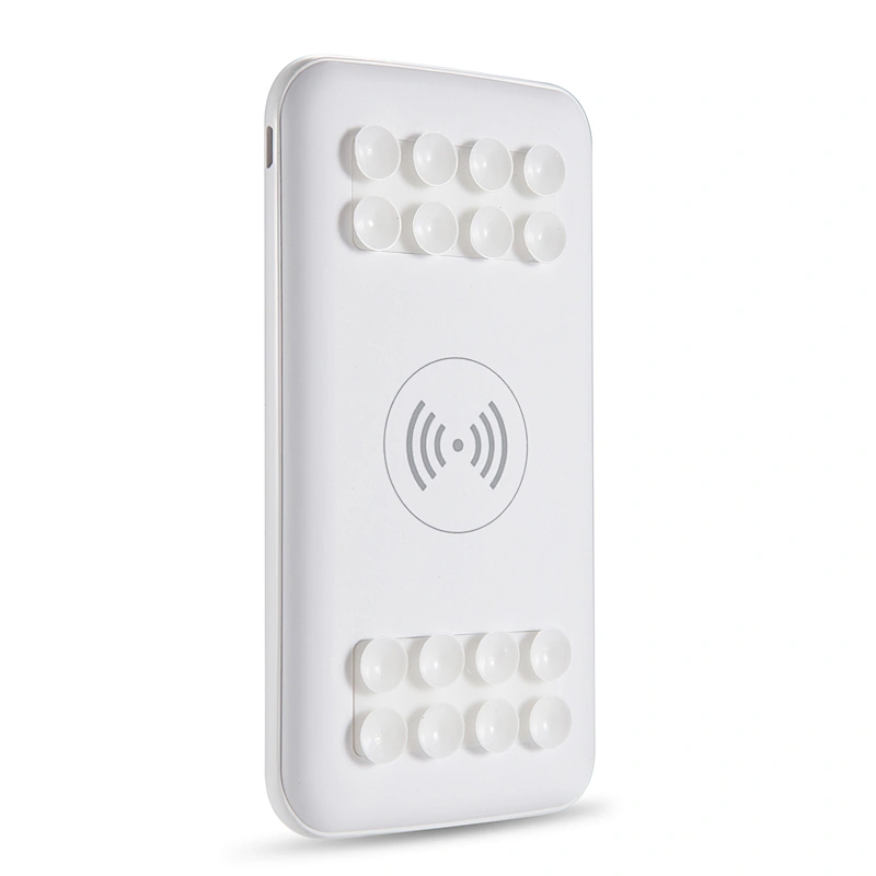 2019 new products OEM  portable wireless charger Qi Type-C power bank wireless portable suction cup powerbank