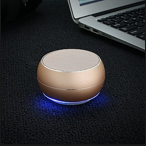 Round Metal Subwoofer Mini Wireless Bluetooth Speaker