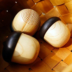 portable nut mini wooden wireless speaker