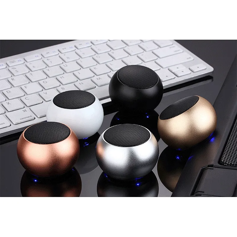 High Quality Handsfree 3W Remote Control Selfie Round Blue Tooth Wireless Mini Metal Speaker