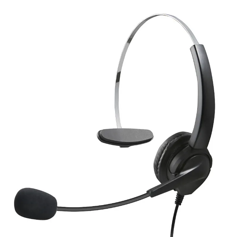 Headphone with Mic Mircrophone USB Plug Hands-Free Call Center Noise Cancelling Corded Monaural Headset