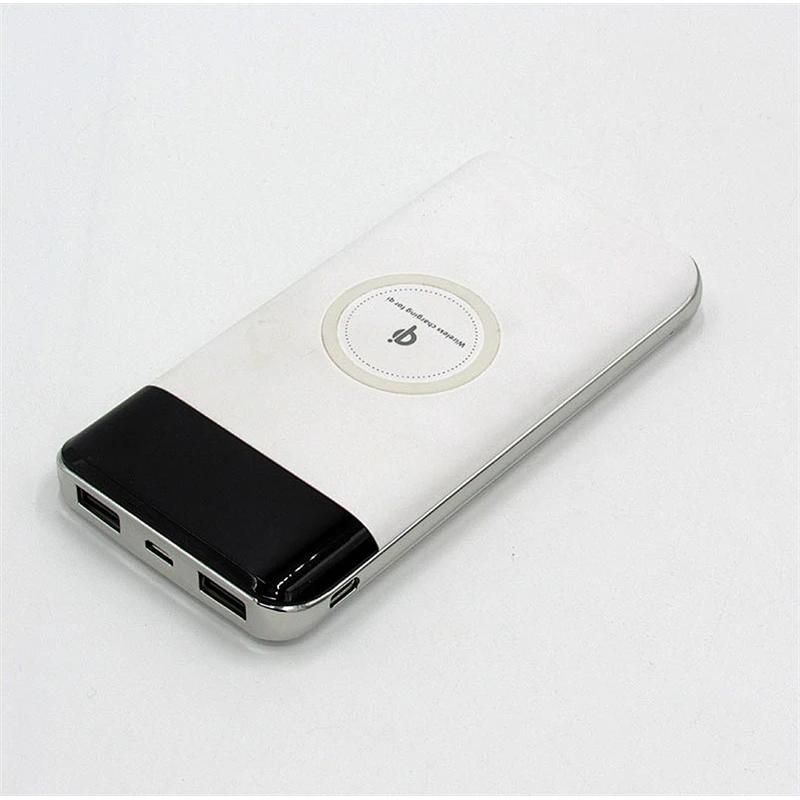 3 in1 10000mah fast charging powerbank dual USB Qi wireless battery charger