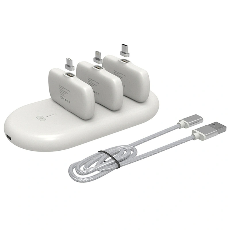 With 3 pcs Mini Power Banks 5000mAh Magnetic Mobile Power Bank