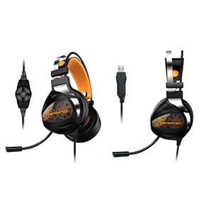 LED Glowing Four Horns Vibration Function Gaming Headset 7.1