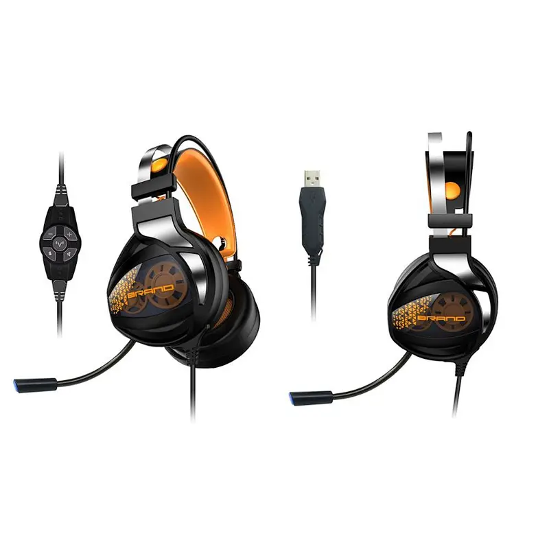 LED Glowing Four Horns Vibration Function Gaming Headset 7.1