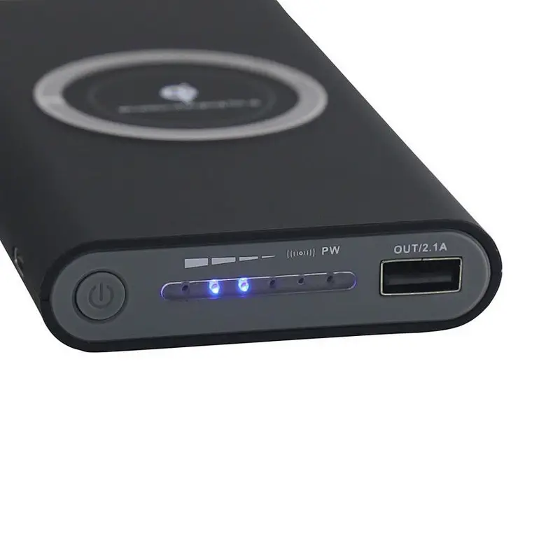 Manufacturing QI Standard Mobile Phone LED Backup Battery 8000mAh Wireless Power Banks