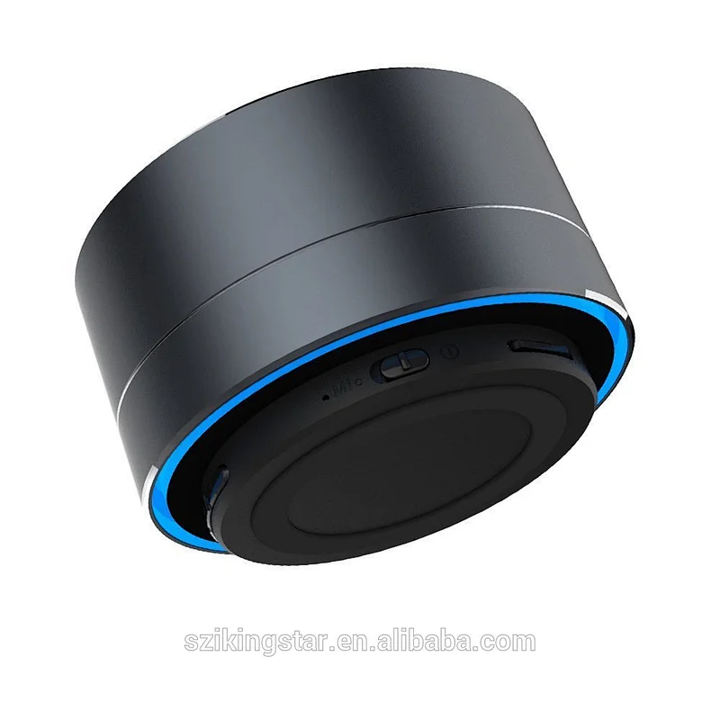 oem Aluminum alloy bass sound wireless portable bluetooth LED speaker