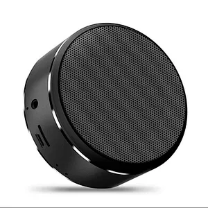 Portable Music Player BT 5.0 Wireless Built In Mic Wireless Smart Round Aluminium Subwoofer Mini Outdoor Speakers