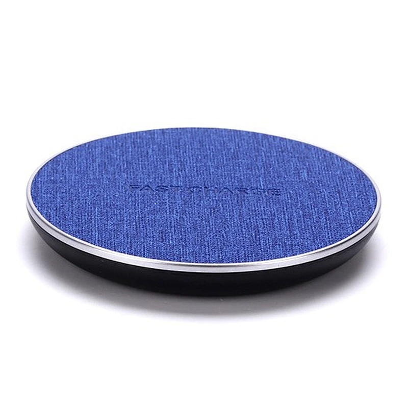 fast charger fabric cover round thin qi Wireless Charger