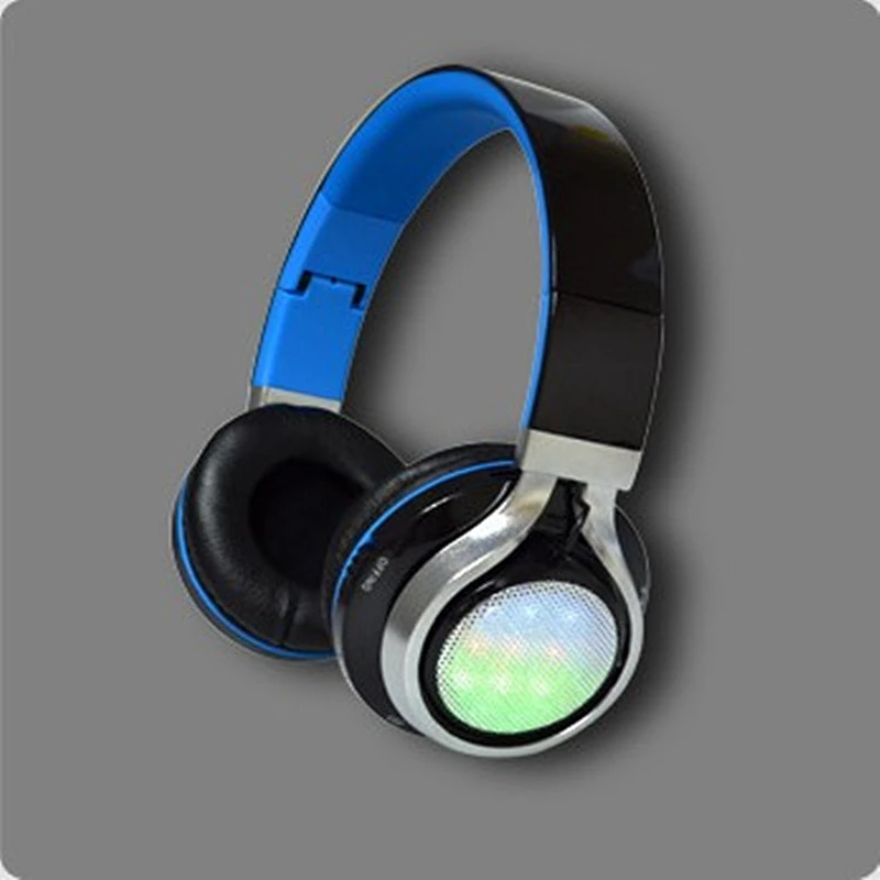 colorful led light headset tf fm wireless microphone headphone