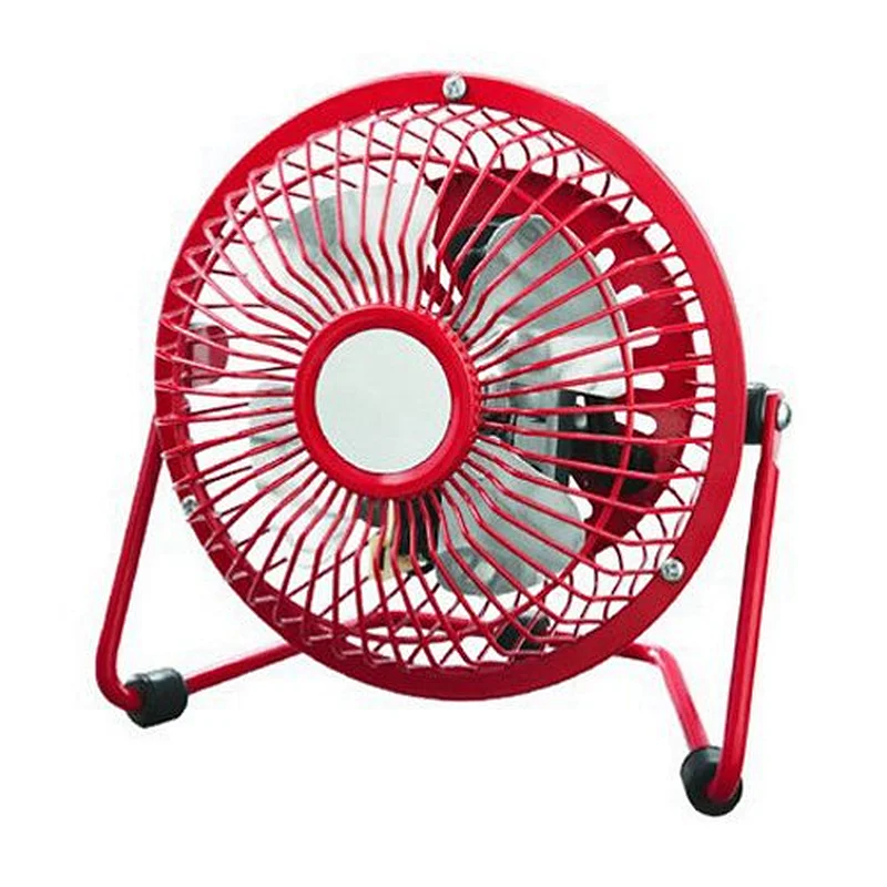 Promotional Gifts 4 Inch Stand Silent Desk Rechargeable 360 Degree Rotating Mini Metal Table LED USB Fan