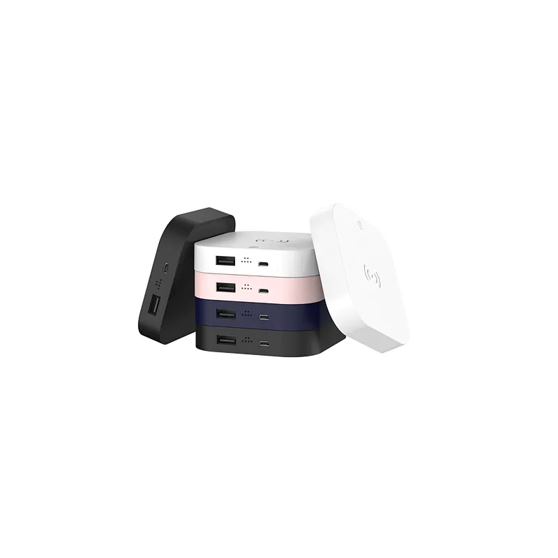 custom logo 5w 4000mah mini portable cube wireless charger power bank