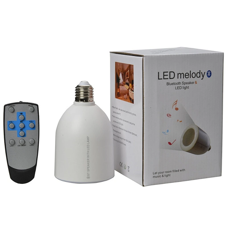 Mini Portable Stereo Amplifier Subwoofer Metal Mini Wireless Remote Control Music Lamp Night LED Light Bluetooth Bulb Speaker