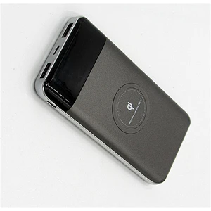 custom logo  digital LED display Wireless Charger Battery 8000mAh fast charge  square qi PowerBank