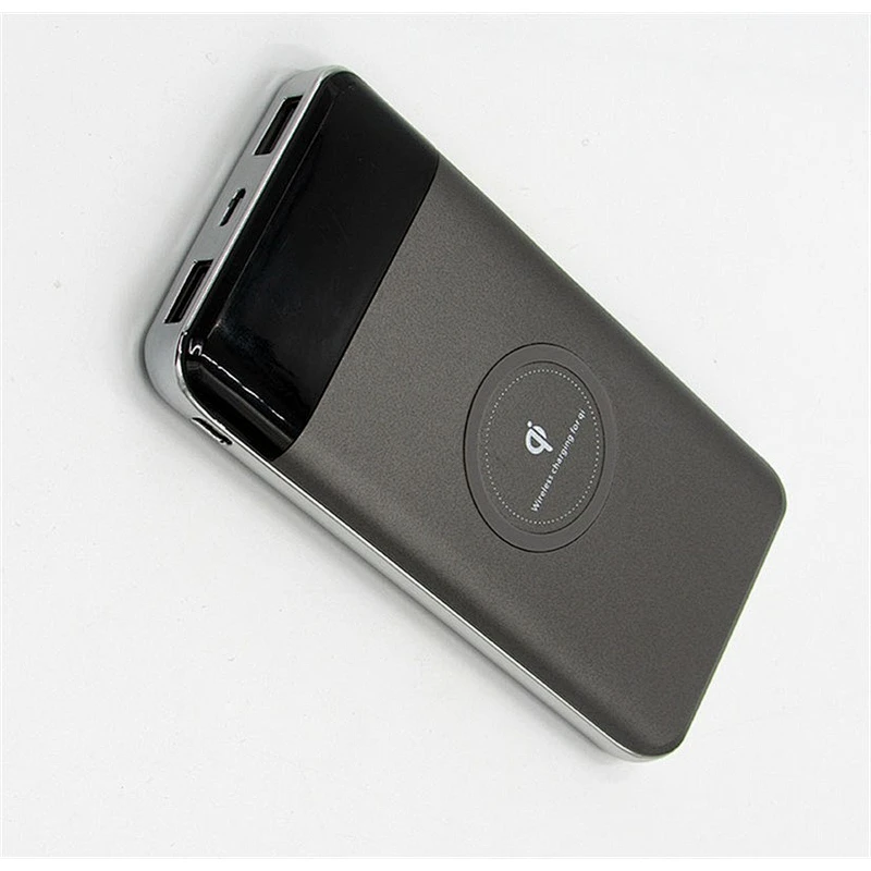 custom logo  digital LED display Wireless Charger Battery 8000mAh fast charge  square qi PowerBank